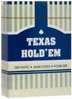 Карты для покера Texas Holdem (100% пластик. Синяя рубашка)