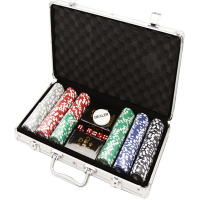 Фабрика Покера: Набор из 300 фишек для покера с номиналом в серебристом кейсе (CPPS300)